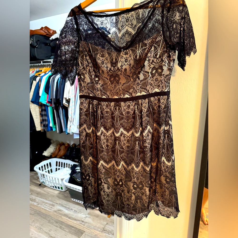 Lace overlay dress
